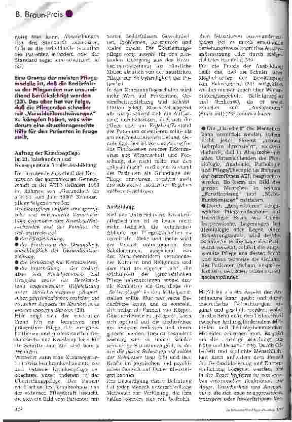 Vorschauseite 4: B BRAUN-Preis 96 Heilung durch Pflege? 2. Platz für Krankenund Kinderkrankenpflegeschulen