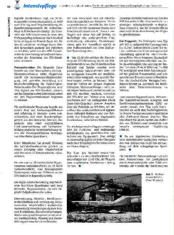 Vorschauseite 2: Der Interhospitaltransfer intensivtherapiepflichtiger Patienten mit dem Intensivtransporthubschrauber