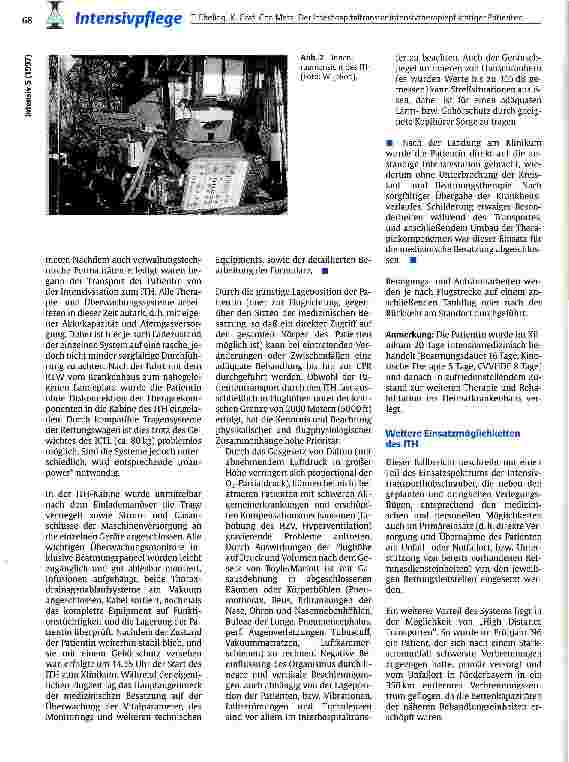 Vorschauseite 4: Der Interhospitaltransfer intensivtherapiepflichtiger Patienten mit dem Intensivtransporthubschrauber