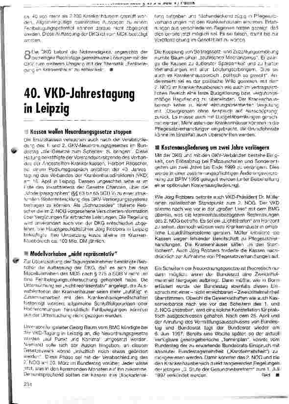 Vorschauseite 2: Postitionen der DKG zum Thema Fehlbelegungen im Krankenhaus Vorstandsbeschluss vom 11. März 1997
