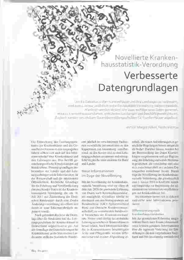 Vorschauseite 1: Verbesserte Datengrundlagen
