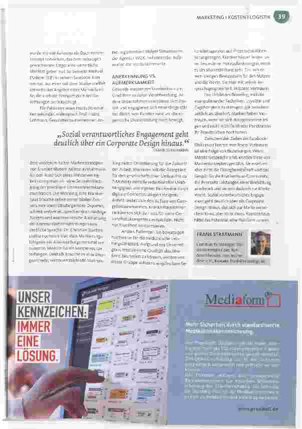 Vorschauseite 2: SOCIAL MEDIA (TEIL 16) Die neuen Tugenden von Krankenhausmarken