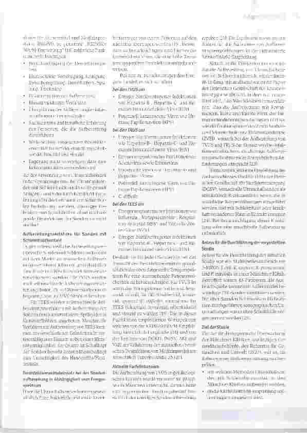 Vorschauseite 3: Aufbereitung von Endosonografiesonden (Ultraschallsonden mit Schleimhautkontakt)ein unterschätztes Problem?