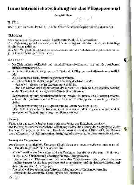 Vorschauseite 1: Innerbetriebliche Schulung für das Pflegepersonal II.Teil