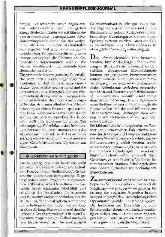 Vorschauseite 4: Möglichkeiten der endoskopischen Gelenkoperationen