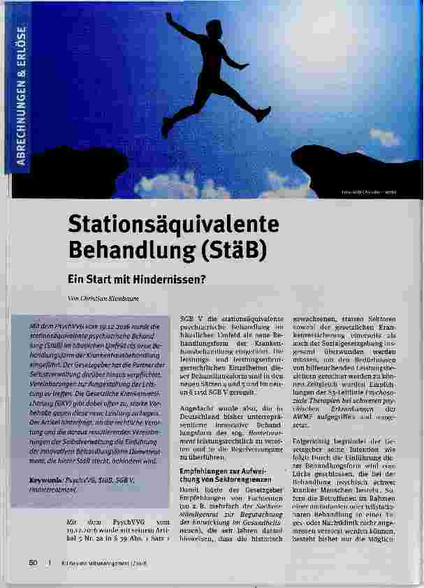 Vorschauseite 1: Stationsäquivalente Behandlung (StäB)