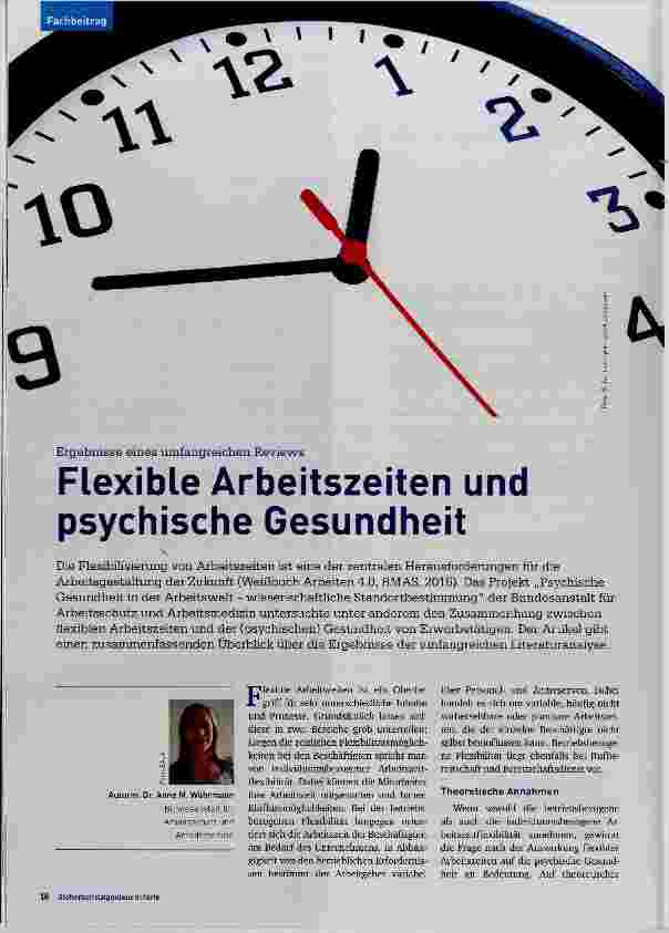 Vorschauseite 1: Flexible Arbeitszeiten und psychische Gesundheit