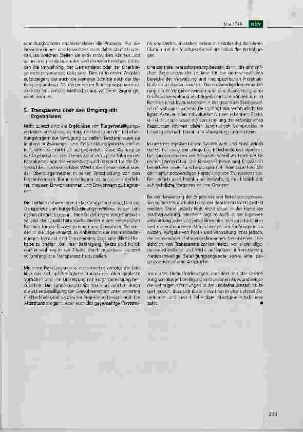 Vorschauseite 5: Informelle Bürgerbeteiligung - Transparenz als Schlüssel zum Erfolg