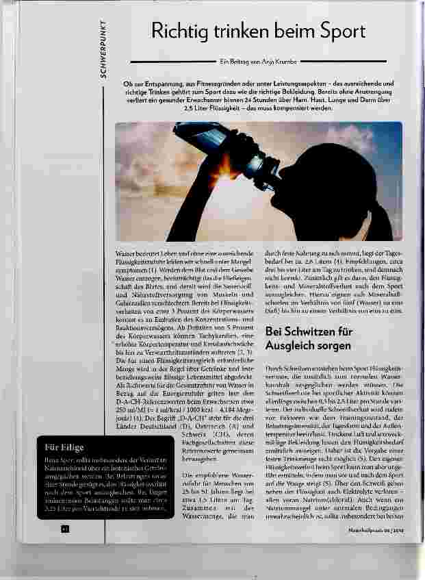 Vorschauseite 1: Richtig trinken beim Sport