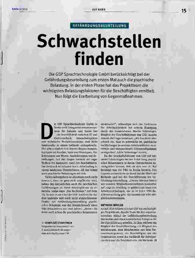 Vorschauseite 1: Schwachstellen finden
