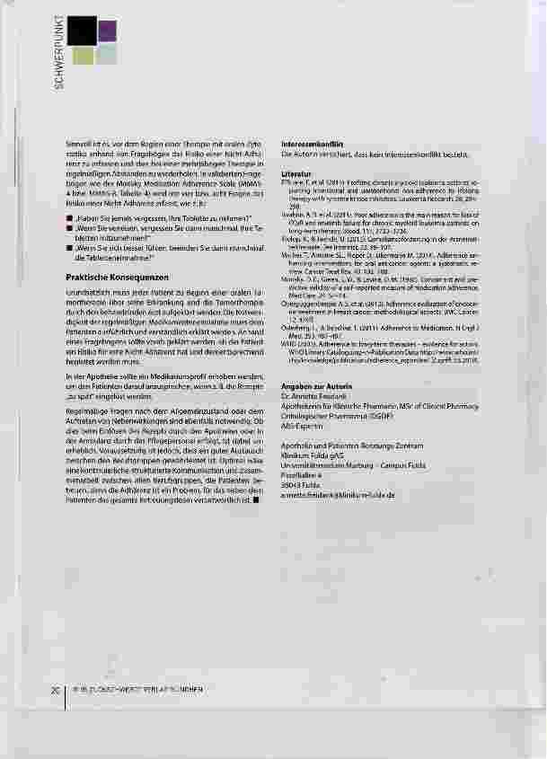 Vorschauseite 5: Problem der betroffenen Patienten oder des Betreuungsteams?