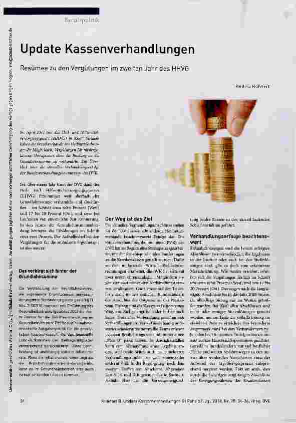 Vorschauseite 1: Update Kassenverhandlungen