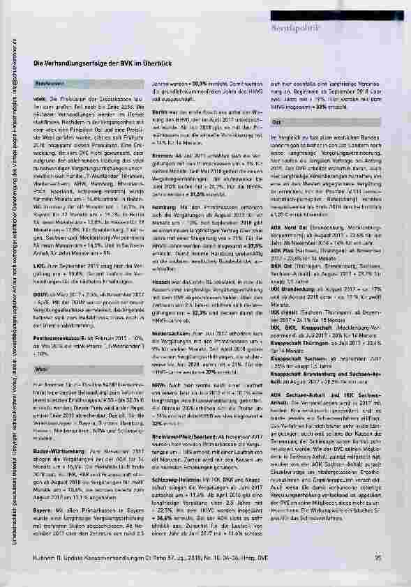 Vorschauseite 2: Update Kassenverhandlungen