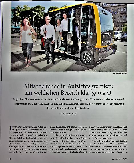 Vorschauseite 1: Mitarbeitende in Aufsichtsgremien: im weltlichen Bereich klar geregelt