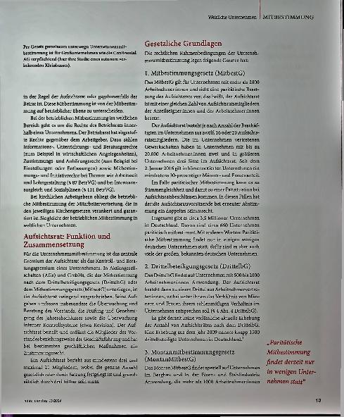 Vorschauseite 2: Mitarbeitende in Aufsichtsgremien: im weltlichen Bereich klar geregelt