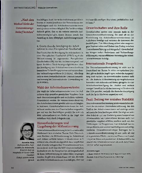 Vorschauseite 3: Mitarbeitende in Aufsichtsgremien: im weltlichen Bereich klar geregelt