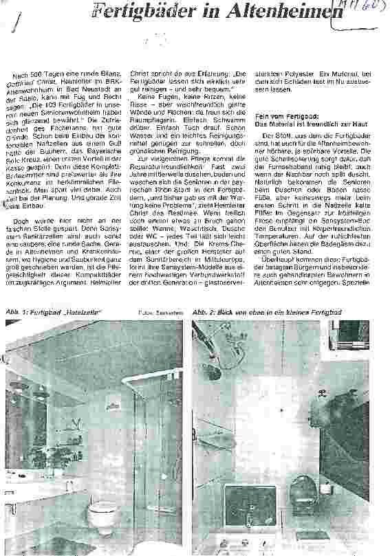 Vorschauseite 1: Fertigbäder in Altenheimen