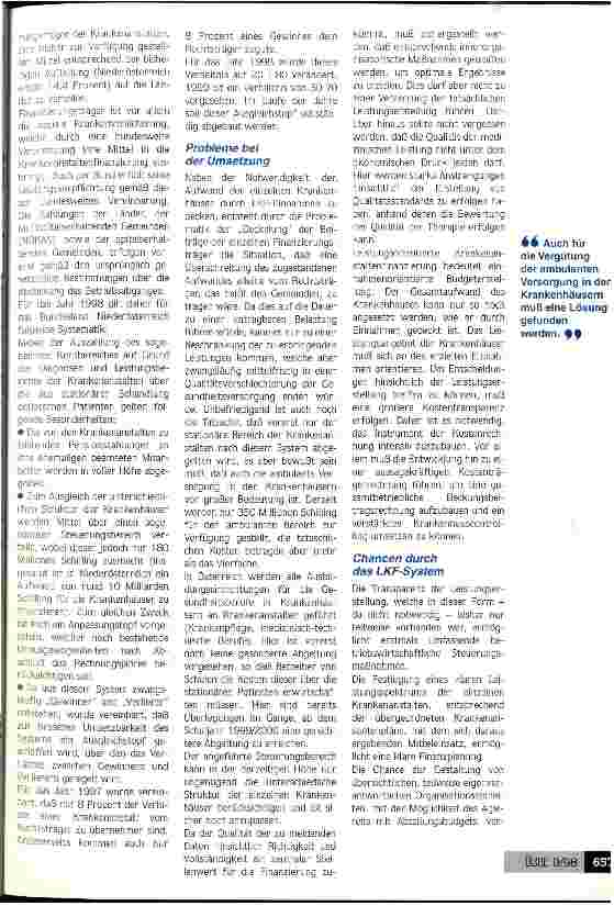 Vorschauseite 2: Fortschritt, aber mit vielen Schwachstellen Erfahrungen mit der Umsetzung des LKF-Systems in Niederösterreich