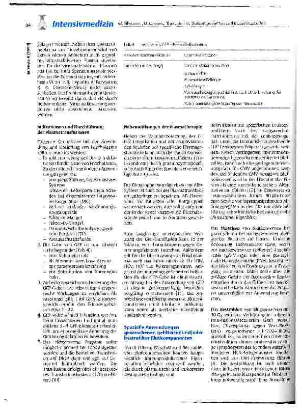 Vorschauseite 4: Therapie mit Blutkomponenten und Blutersatzstoffen