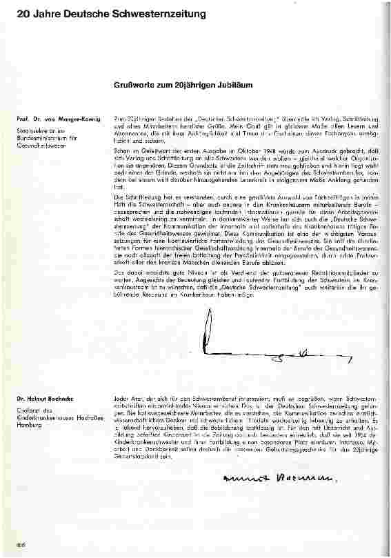 Vorschauseite 1: 20 Jahre Deutsche Schwesternzeitung