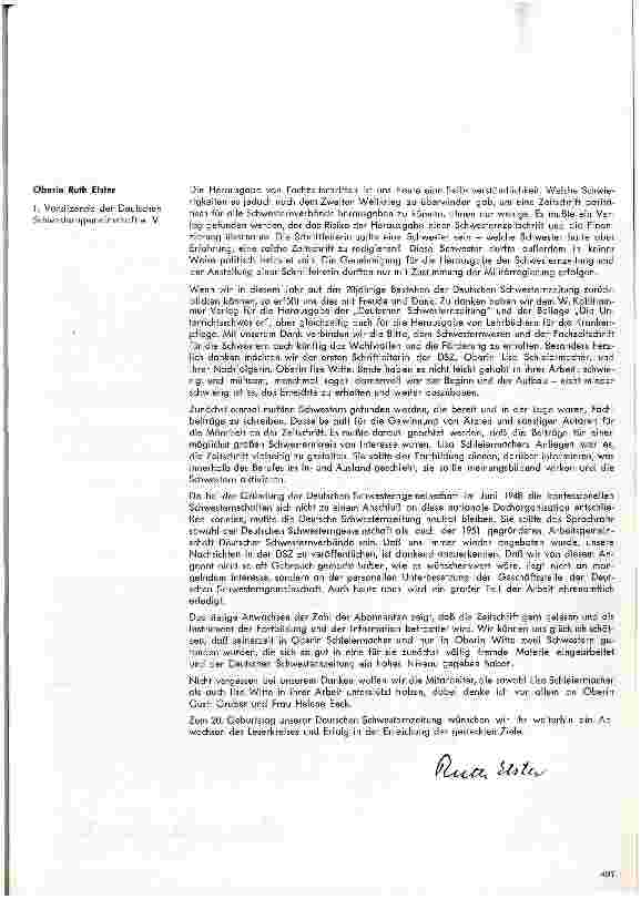 Vorschauseite 2: 20 Jahre Deutsche Schwesternzeitung