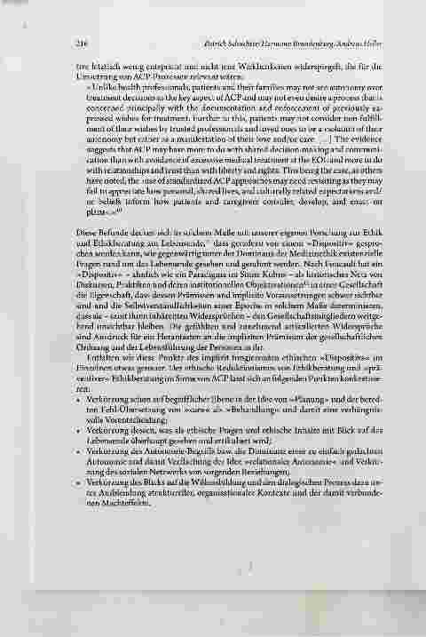 Vorschauseite 4: Advance Care Planning (ACP) - Wider die ethischen Reduktionismen am Lebensende