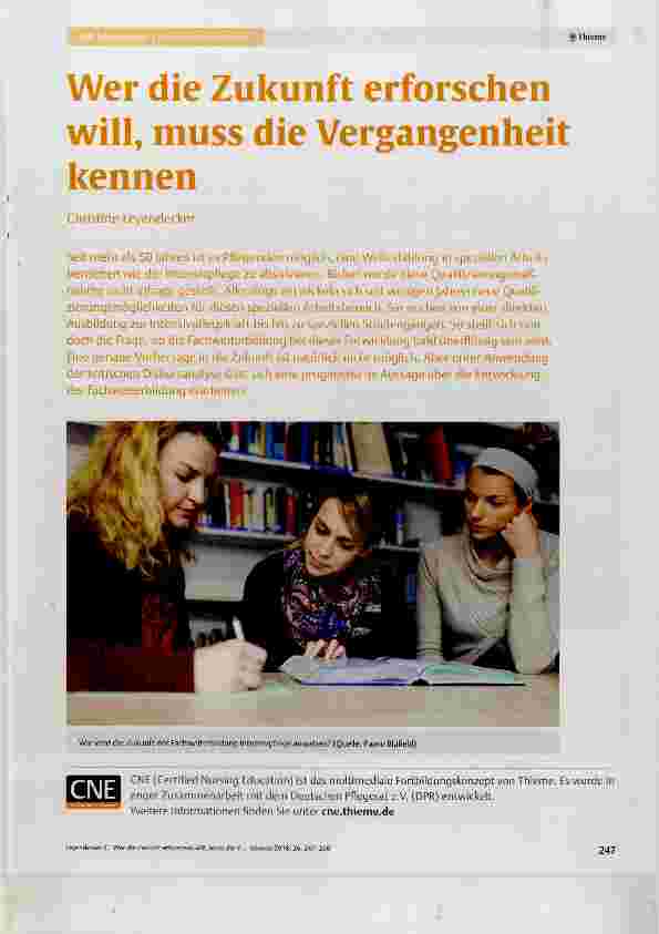 Vorschauseite 1: Wer die Zukunft erforschen will, muss die Vergangenheit kennen