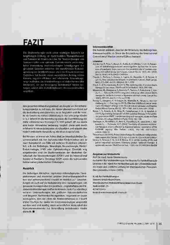 Vorschauseite 6: Maderne Strahlentherapie bei Krebserkrankungen im Kindesalter