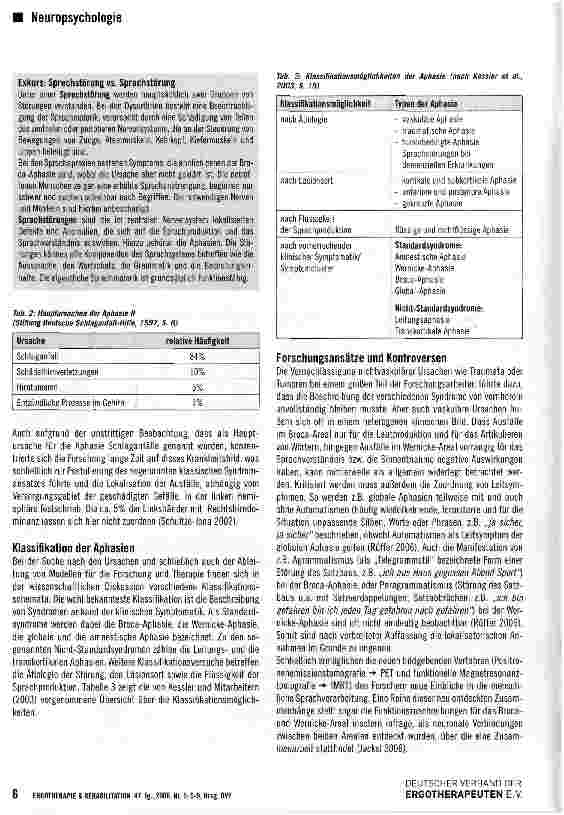 Vorschauseite 2: Aphasie: Ursachen, Einteilung und Nomenklatur