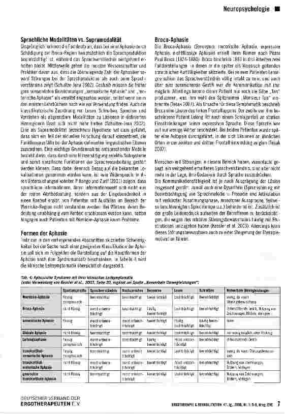 Vorschauseite 3: Aphasie: Ursachen, Einteilung und Nomenklatur