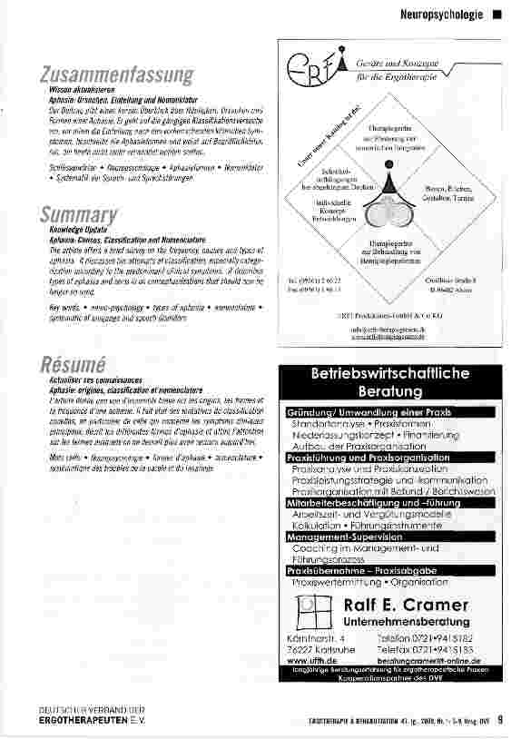 Vorschauseite 5: Aphasie: Ursachen, Einteilung und Nomenklatur