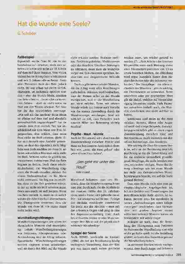 Vorschauseite 1: Hat die Wunde eine Seele?