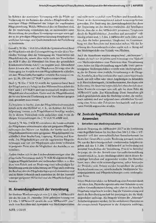 Vorschauseite 3: Medizinprodukte-Betreiberverordnung 2017 Antworten zur Umsetzung ein Jahr nach Inkrafttreten