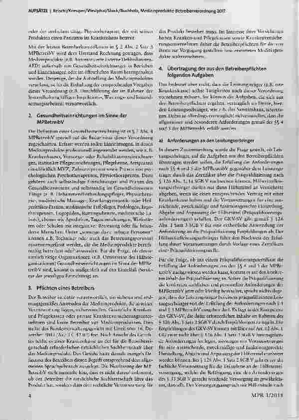 Vorschauseite 4: Medizinprodukte-Betreiberverordnung 2017 Antworten zur Umsetzung ein Jahr nach Inkrafttreten