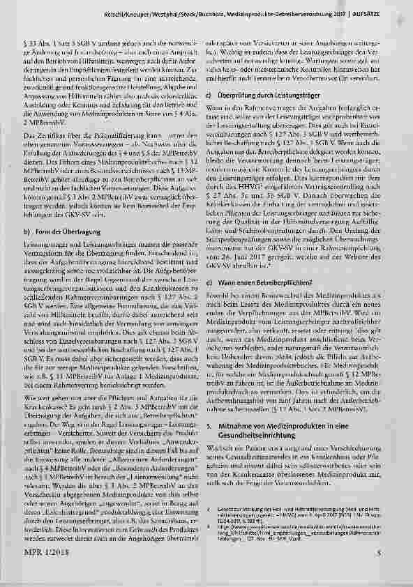Vorschauseite 5: Medizinprodukte-Betreiberverordnung 2017 Antworten zur Umsetzung ein Jahr nach Inkrafttreten