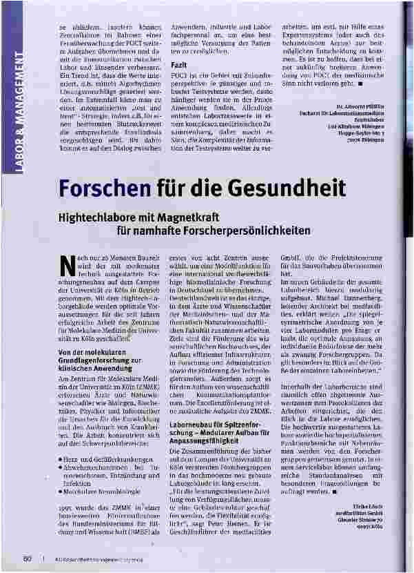 Vorschauseite 3: Testen ohne Zeitverzug Potenzial und Gefahren der Point-of-Care-Testung (POCT)
