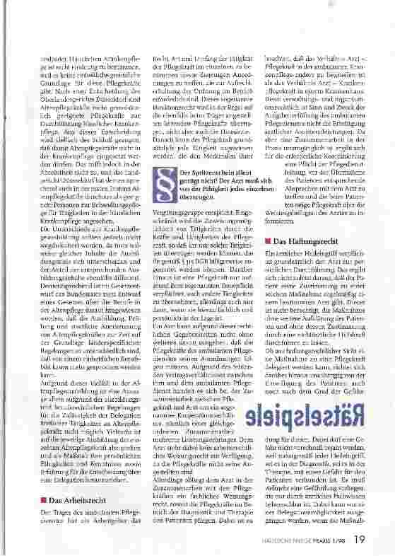 Vorschauseite 2: Rätselspiele Die Delegation ärztlicher Tätigkeiten