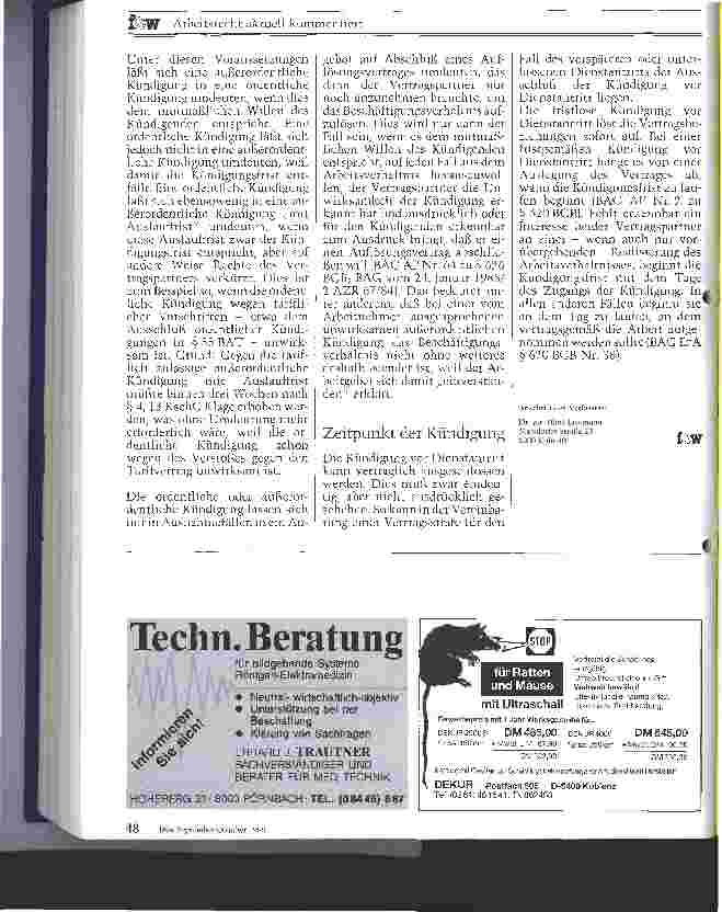 Vorschauseite 5: Die Kündigung von Arbeitsverhältnissen Allgemeine Regeln II
