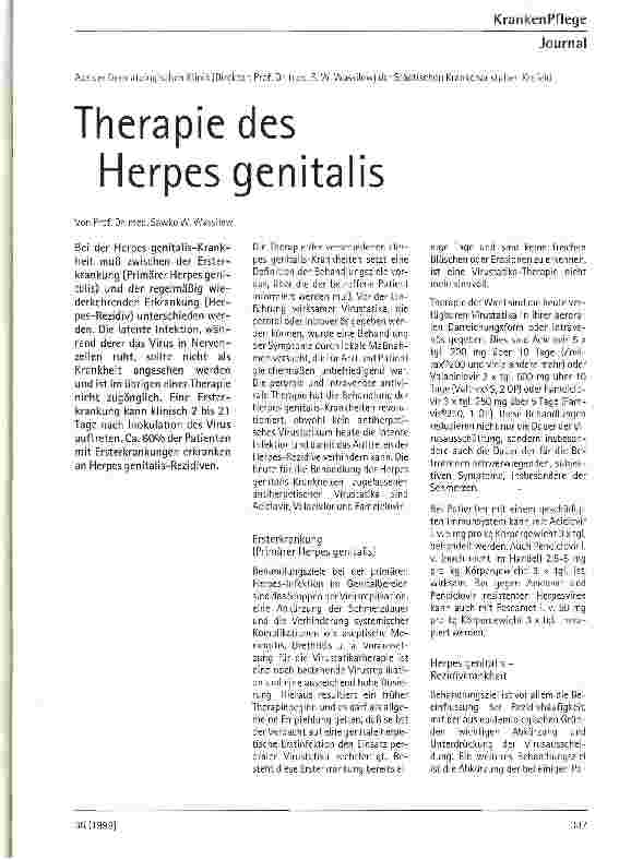 Vorschauseite 1: Therapie des Herpes genitalis