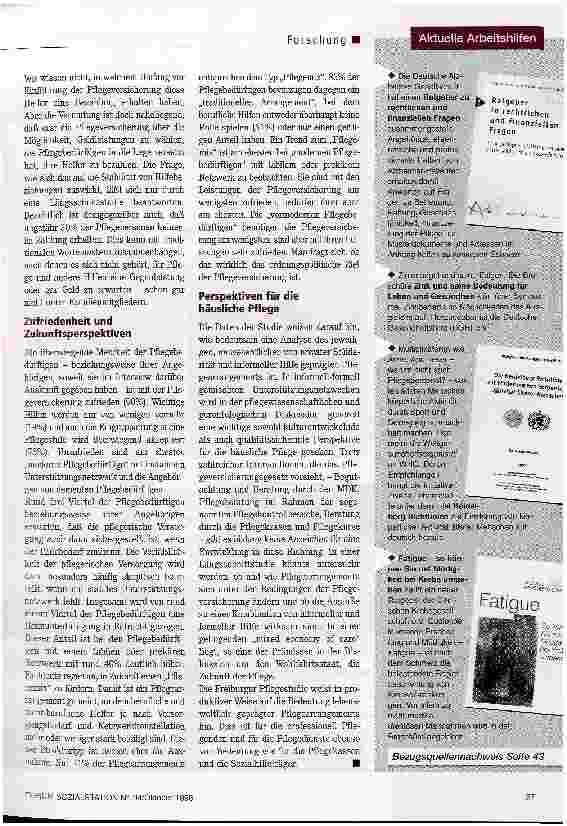 Vorschauseite 4: Der Pflegemix kommt Freiburger Pflegestudie