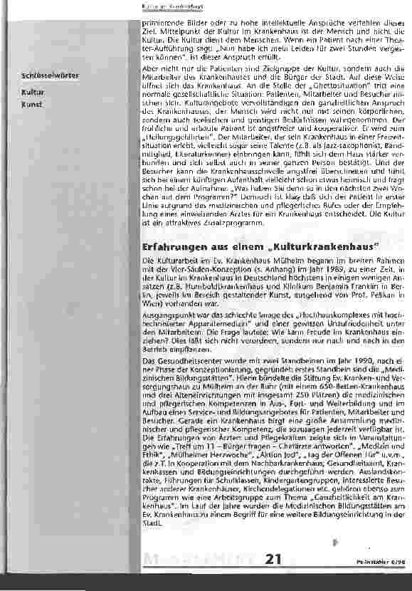 Vorschauseite 2: Kultur im Krankenhaus
