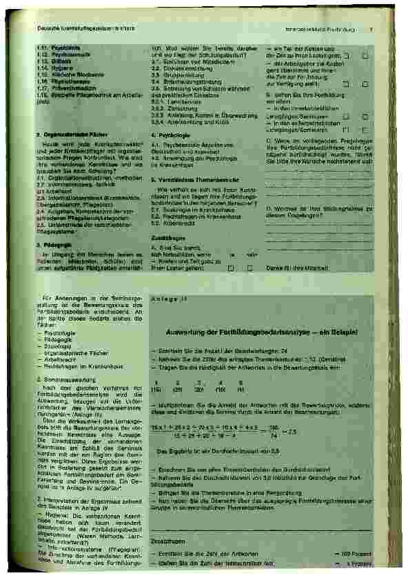 Vorschauseite 5: Innerbetriebliche Fortbildungfür KrankenschwesternZ-pf legerin Vierwochenseminaren (VS)am Klinikum Steglitz Berlin
