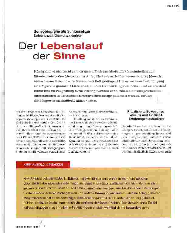 Vorschauseite 1: Der Lebenslauf der Sinne