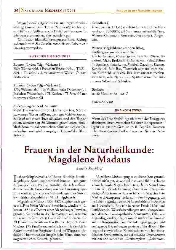 Vorschauseite 1: Frauen in der Naturheilkunde: Magdalene Madaus