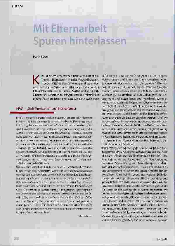Vorschauseite 1: Mit Elternarbeit Spuren hinterlassen