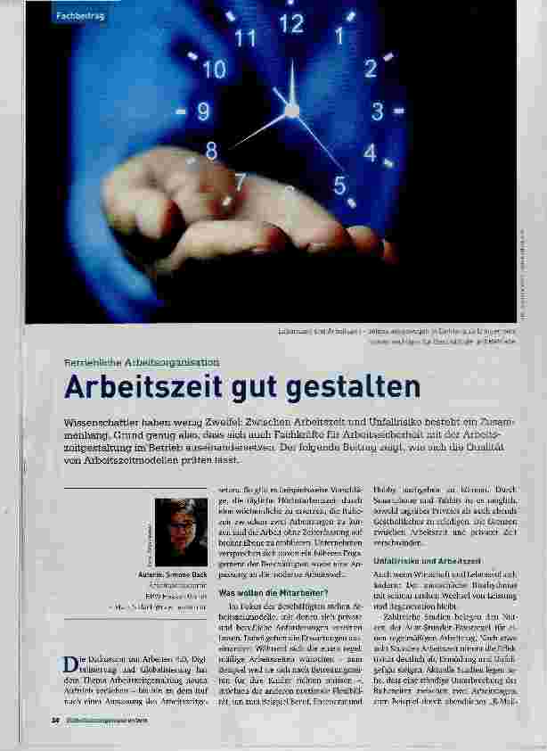 Vorschauseite 1: Arbeitszeit gut gestalten