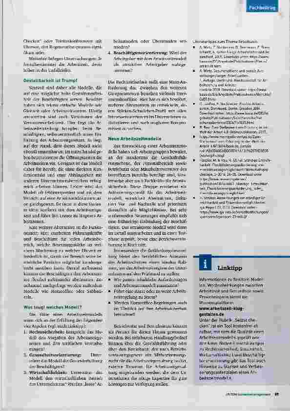 Vorschauseite 2: Arbeitszeit gut gestalten