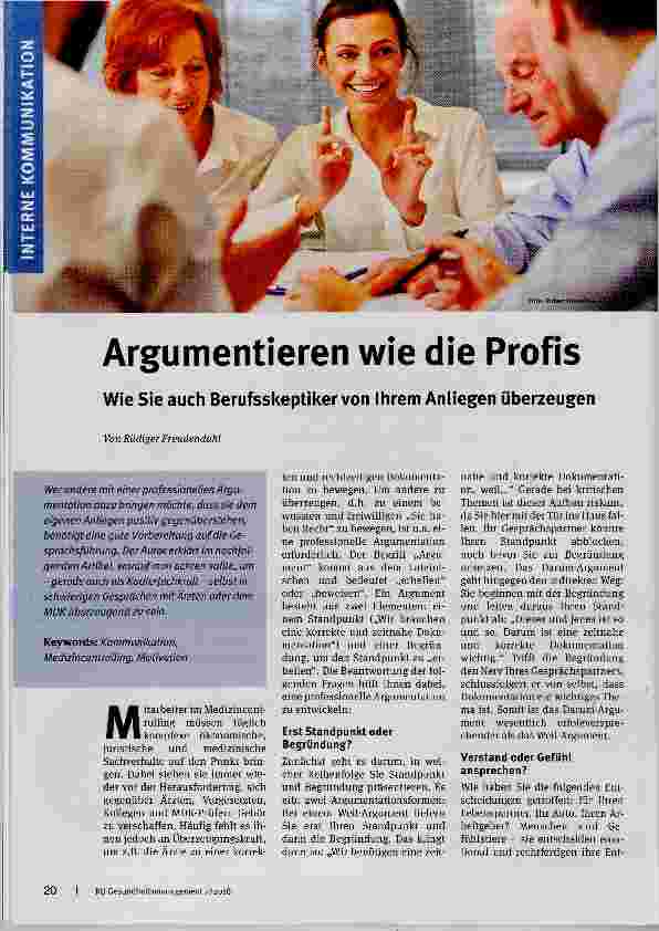 Vorschauseite 1: Argumentieren wie die Profis