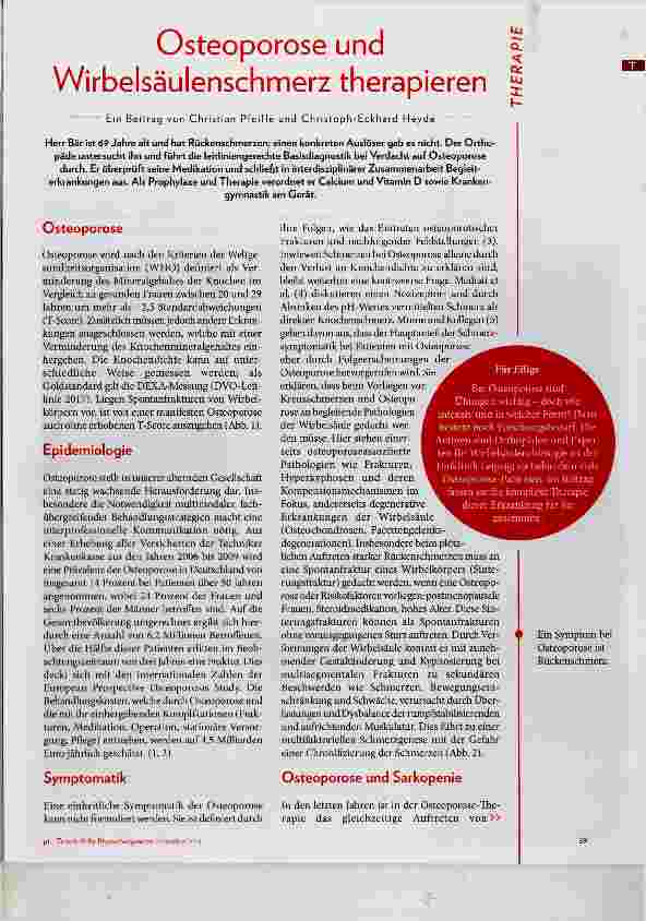 Vorschauseite 1: Osteoporose und Wirbelsäulenschmerz therapieren