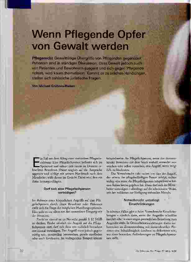 Vorschauseite 1: Wenn Pflegende Opfer von Gewalt werden